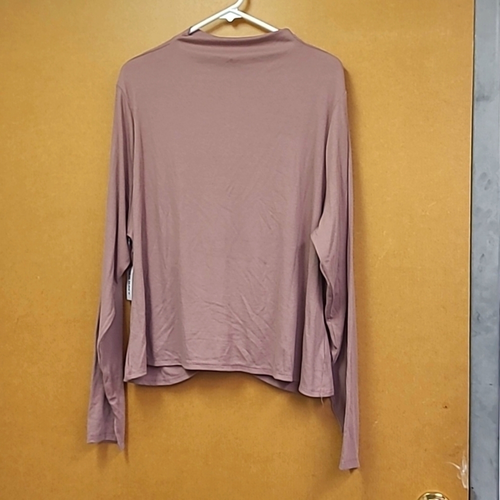 Old Navy Size 3X Lavender Mock Neck Ribbed Longsleeve Ultralite Top